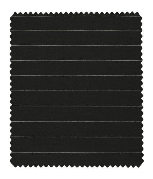 Cadini Men's Terry Rayon Striped 3.75 Meter Unstitched Suiting Fabric (Black)