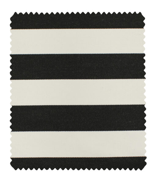 Cadini Men's Terry Rayon Striped 3.75 Meter Unstitched Suiting Fabric (Cream)