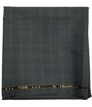 J.Hampstead Men's Wool Checks Super 120's 1.30 Meter Unstitched Trouser Fabric (Grey)