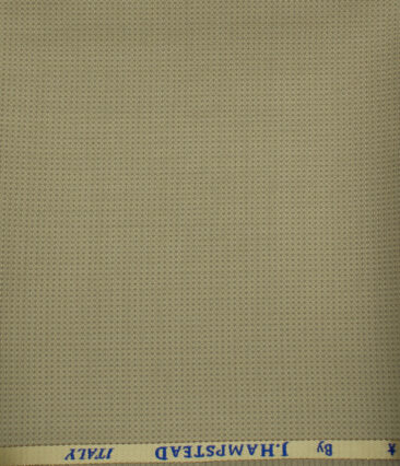 J.Hampstead Men's Wool Structured Super 120's 1.30 Meter Unstitched Trouser Fabric (Beige)
