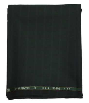 J.Hampstead Men's Wool Checks Super 120's 1.30 Meter Unstitched Trouser Fabric (Dark Green)