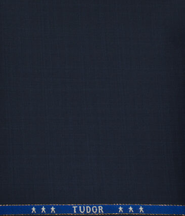 J.Hampstead Men's Wool Checks Super 120's 1.30 Meter Unstitched Trouser Fabric (Dark Blue)
