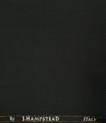 J.Hampstead Men's Wool Structured Super 120's1.30 Meter Unstitched Trouser Fabric (Blackish Grey)