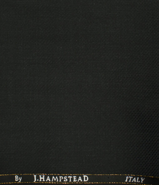 J.Hampstead Men's Wool Structured Super 120's1.30 Meter Unstitched Trouser Fabric (Blackish Grey)