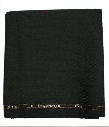 J.Hampstead Men's Wool Structured Super 120's1.30 Meter Unstitched Trouser Fabric (Blackish Grey)