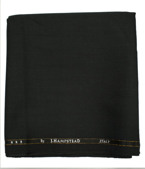 J.Hampstead Men's Wool Structured Super 120's1.30 Meter Unstitched Trouser Fabric (Blackish Grey)