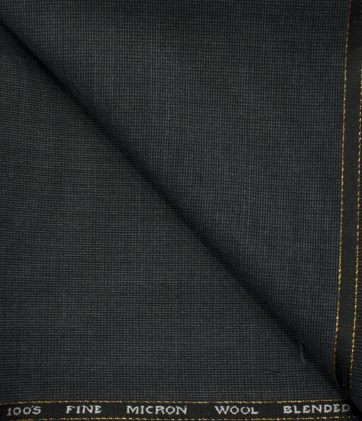 J.Hampstead Men's Wool Structured Super 100's 1.30 Meter Unstitched Trouser Fabric (Dark Grey )