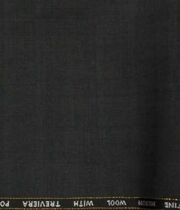 J.Hampstead Men's Wool Checks 1.30 Meter Unstitched Trouser Fabric (Blackish Grey)
