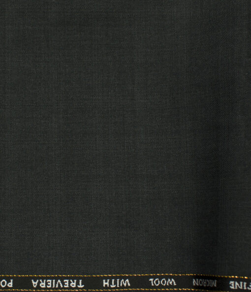 J.Hampstead Men's Wool Checks 1.30 Meter Unstitched Trouser Fabric (Blackish Grey)