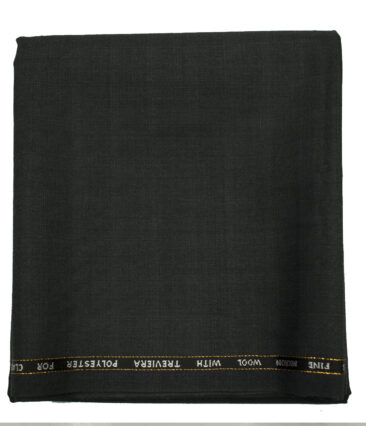 J.Hampstead Men's Wool Checks 1.30 Meter Unstitched Trouser Fabric (Blackish Grey)