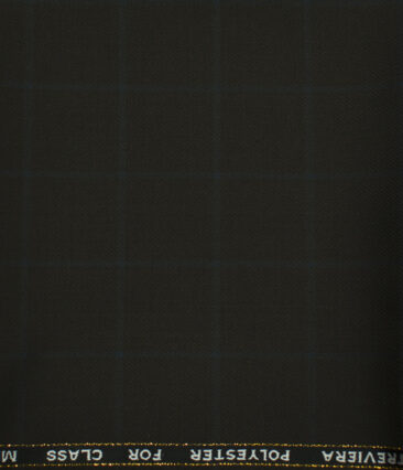 J.Hampstead Men's Wool Checks Super 120's 1.30 Meter Unstitched Trouser Fabric (Dark Brown)