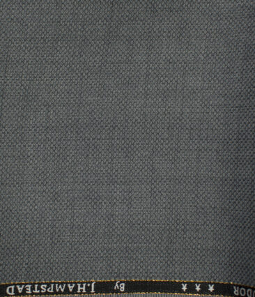 J.Hampstead Men's Wool Structured Super 120's 1.30 Meter Unstitched Trouser Fabric (Grey )