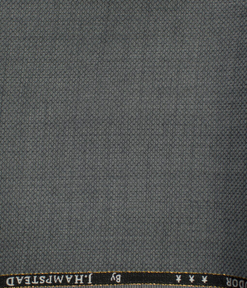 J.Hampstead Men's Wool Structured Super 120's 1.30 Meter Unstitched Trouser Fabric (Grey )