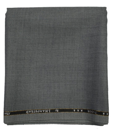 J.Hampstead Men's Wool Structured Super 120's 1.30 Meter Unstitched Trouser Fabric (Grey )