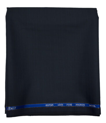 J.Hampstead Men's Wool Self Design Super 120's 1.30 Meter Unstitched Trouser Fabric (Dark Blue)