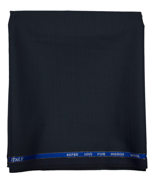 J.Hampstead Men's Wool Self Design Super 120's 1.30 Meter Unstitched Trouser Fabric (Dark Blue)