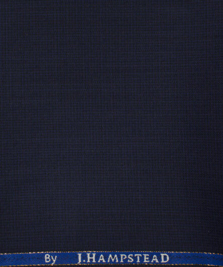J.Hampstead Men's Wool Self Design Super 100's 1.30 Meter Unstitched Trouser Fabric (Dark Royal Blue)