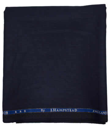 J.Hampstead Men's Wool Self Design Super 100's 1.30 Meter Unstitched Trouser Fabric (Dark Royal Blue)