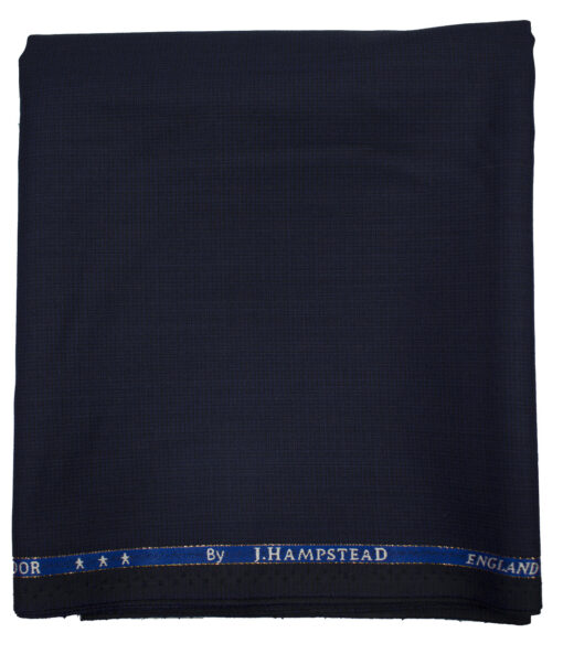 J.Hampstead Men's Wool Self Design Super 100's 1.30 Meter Unstitched Trouser Fabric (Dark Royal Blue)