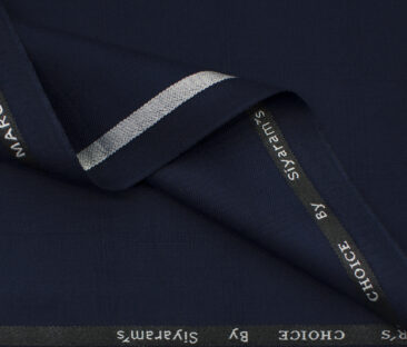 Siyaram's Men's Terry Rayon Checks 3.75 Meter Unstitched Suiting Fabric (Dark Royal Blue)