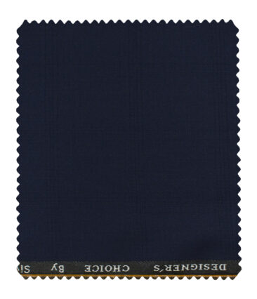 Siyaram's Men's Terry Rayon Checks 3.75 Meter Unstitched Suiting Fabric (Dark Royal Blue)