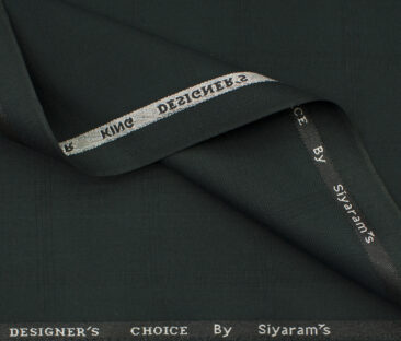 Siyaram's Men's Terry Rayon Checks 3.75 Meter Unstitched Suiting Fabric (Dark Green)
