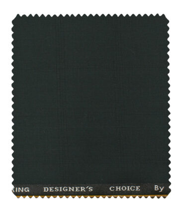 Siyaram's Men's Terry Rayon Checks 3.75 Meter Unstitched Suiting Fabric (Dark Green)