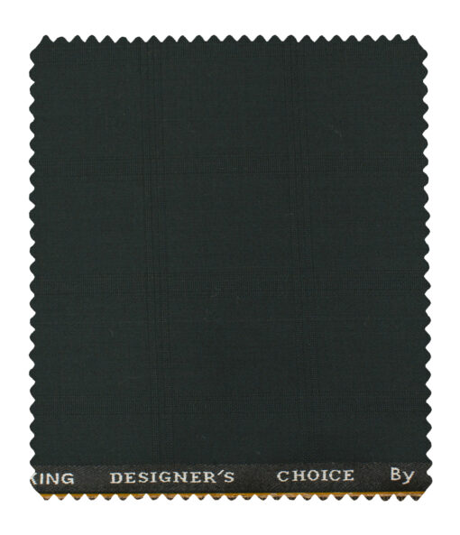 Siyaram's Men's Terry Rayon Checks 3.75 Meter Unstitched Suiting Fabric (Dark Green)