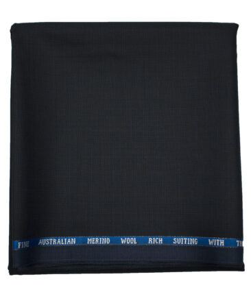 J.Hampstead Men's Wool Self Design Super 130's 1.30 Meter Unstitched Trouser Fabric (Dark Purplish Blue)