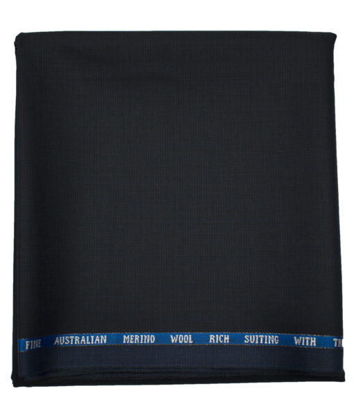 J.Hampstead Men's Wool Self Design Super 130's 1.30 Meter Unstitched Trouser Fabric (Dark Purplish Blue)