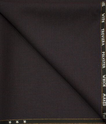 J.Hampstead Men's Wool Structured Super 130's 1.30 Meter Unstitched Trouser Fabric (Dark Wine)