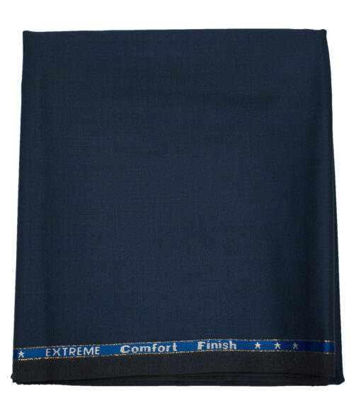 J.Hampstead Men's Wool Checks Super 130's 1.30 Meter Unstitched Trouser Fabric (Royal Blue)