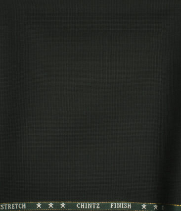 J.Hampstead Men's Wool Checks Super 130's 1.30 Meter Unstitched Trouser Fabric (Dark Green )