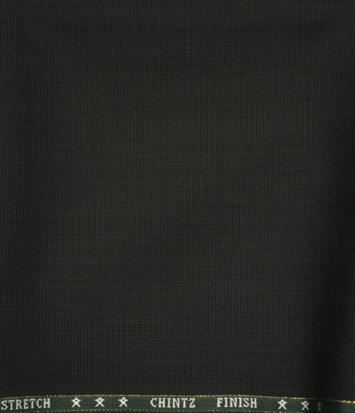 J.Hampstead Men's Wool Checks Super 130's 1.30 Meter Unstitched Trouser Fabric (Dark Green )