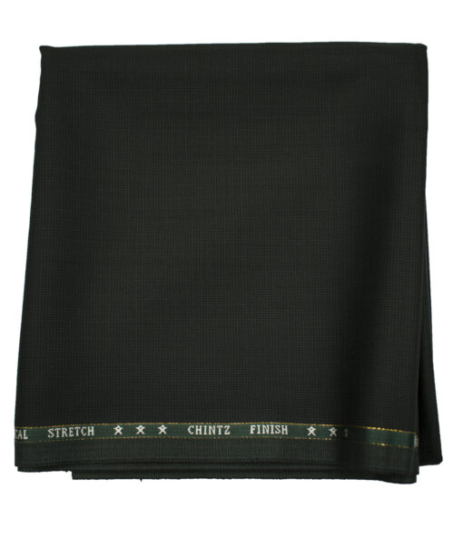 J.Hampstead Men's Wool Checks Super 130's 1.30 Meter Unstitched Trouser Fabric (Dark Green )