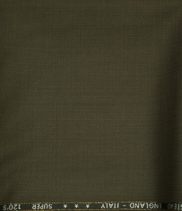 J.Hampstead Men's Wool Checks Super 120's 1.30 Meter Unstitched Trouser Fabric (Coffee Brown)