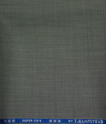 J.Hampstead Men's Wool Structured 1.30 Meter Unstitched Trouser Fabric (White & Black)
