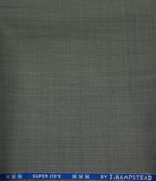J.Hampstead Men's Wool Structured 1.30 Meter Unstitched Trouser Fabric (White & Black)