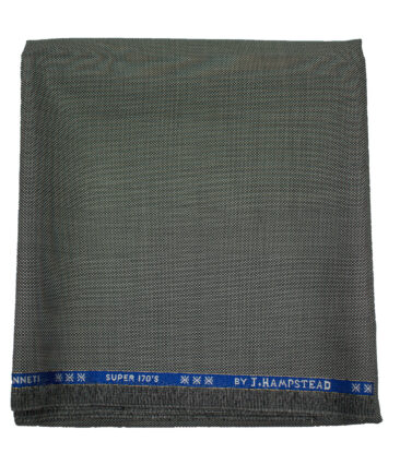J.Hampstead Men's Wool Structured 1.30 Meter Unstitched Trouser Fabric (White & Black)