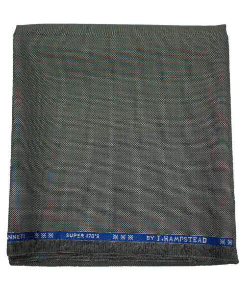 J.Hampstead Men's Wool Structured 1.30 Meter Unstitched Trouser Fabric (White & Black)