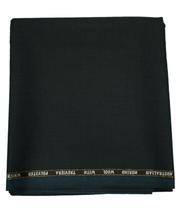 J.Hampstead Men's Wool Checks 1.30 Meter Unstitched Trouser Fabric (Dark Sea Green)