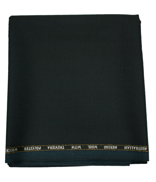 J.Hampstead Men's Wool Checks 1.30 Meter Unstitched Trouser Fabric (Dark Sea Green)