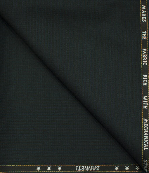 J.Hampstead Men's Wool Checks 1.30 Meter Unstitched Trouser Fabric (Dark Sea Green)