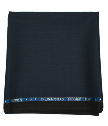 J.Hampstead Men's Wool Structured Super 120's 1.30 Meter Unstitched Trouser Fabric (Dark Royal Blue)