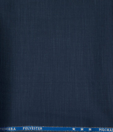 J.Hampstead Men's Wool Self Design Super 130's 1.30 Meter Unstitched Trouser Fabric (Dark Blue)