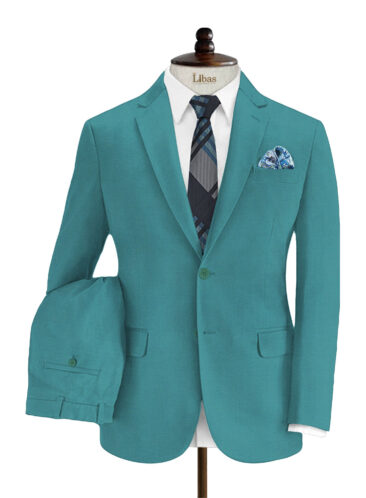Absoluto Men's Terry Rayon Solids 3.75 Meter Unstitched Suiting Fabric (Aqua Green)