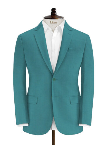 Absoluto Men's Terry Rayon Solids 3.75 Meter Unstitched Suiting Fabric (Aqua Green)
