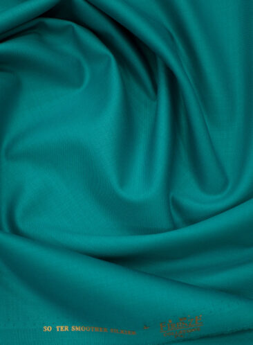 Absoluto Men's Terry Rayon Solids 3.75 Meter Unstitched Suiting Fabric (Aqua Green)