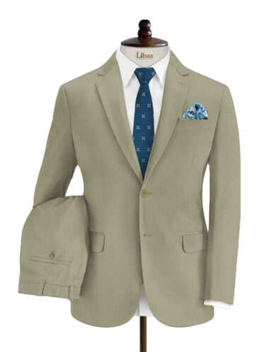 Absoluto Men's Terry Rayon Solids 3.75 Meter Unstitched Suiting Fabric (Oyster Beige)