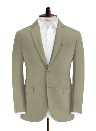 Absoluto Men's Terry Rayon Solids 3.75 Meter Unstitched Suiting Fabric (Oyster Beige)